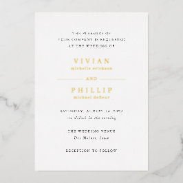 Vivian Simple Elegant Wedding Folieneinladung