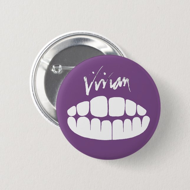 Vivian Stanshall Witz-Geschäft Zahn-Knopf Button (Vorne & Hinten)