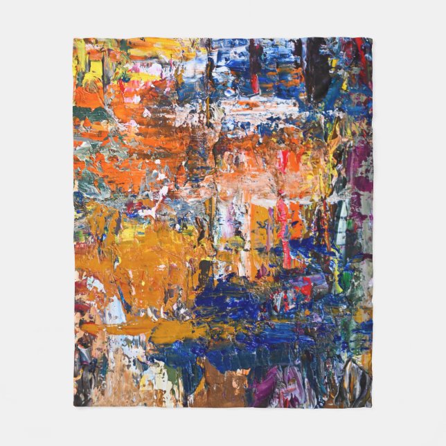 Vivid Abstraction - Öl Paint Chaos am Pa des Künst Fleecedecke (Vorderseite)