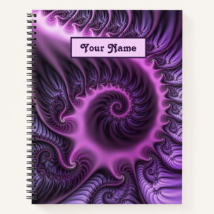 Vivid Abstrakt Pink Lila Fraktal Notizbuch