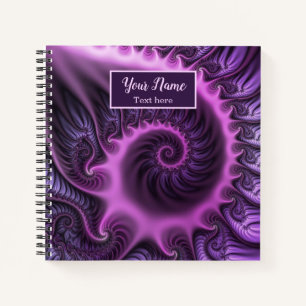 Vivid Abstrakt Pink Lila Fraktal Notizbuch