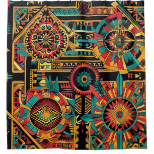 Vivid Aquamariner "Aztec Dream" Chic Bad Dusche Ju Duschvorhang