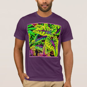 Vivid Blätter Neon Elegance T-Shirt