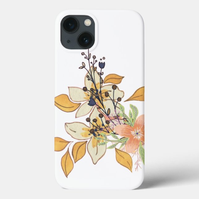 Vivid Bloom auf Black iPhone Cover (Rückseite)