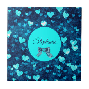 Vivid Blue Hearts Fliese