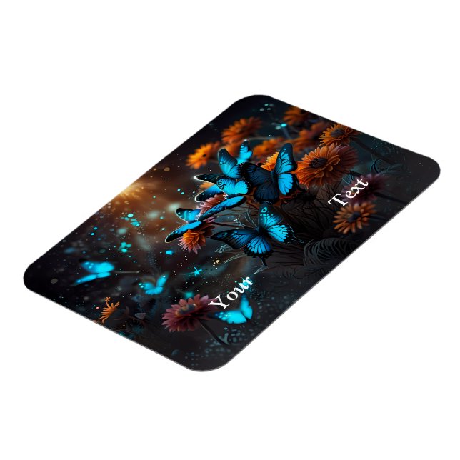 Vivid Blue Schmetterlinge Magnet (Linke Seite)