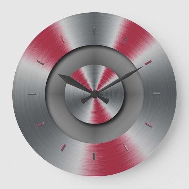 Vivid Burgundy Tones Color Complementierung Große Wanduhr (Vorderseite)