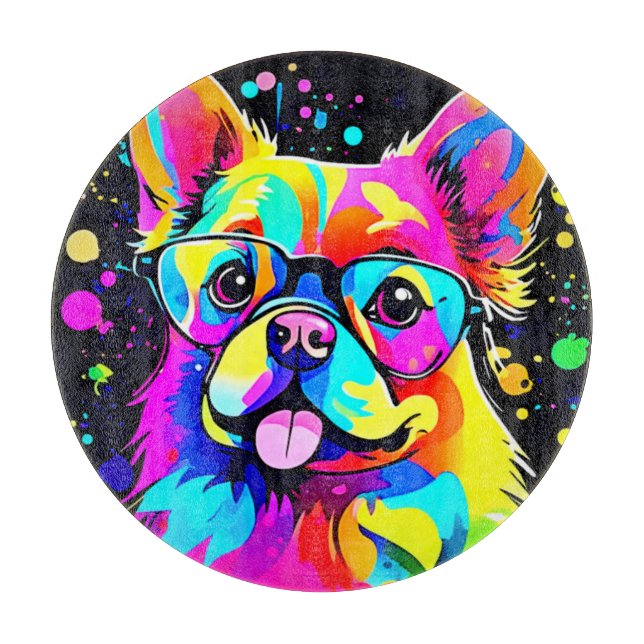 Vivid Canine Vibes Design Schneidebrett (Vorderseite)
