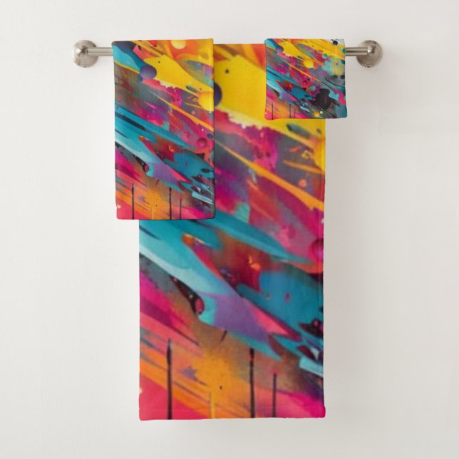 Vivid Chaos Splash Graffiti Badhandtuch Set (Insitu)