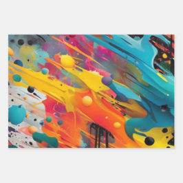 Vivid Chaos Splash Graffiti Geschenkpapier Set