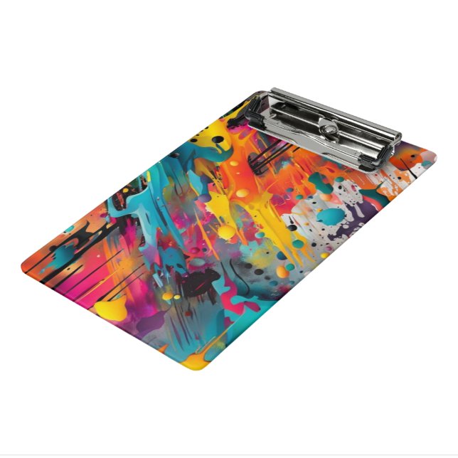 Vivid Chaos Splash Graffiti Mini Klemmbrett (Gewinkelt3)