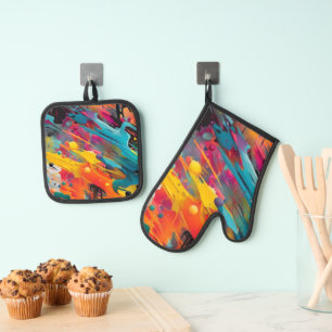 Vivid Chaos Splash Graffiti Ofenhandschuh & Topflappen-Set
