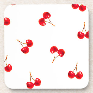 Vivid Cherry Pattern Getränkeuntersetzer