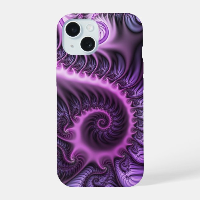 Vivid Cool Abstrait rose violet Fractal Art Spiral (Verso)