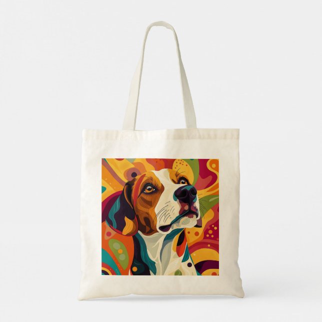 Vivid Dog Portrait - Kunstmischung und Liebe Tragetasche (Rückseite)