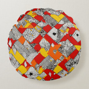 Vivid Dreams: Einzigartiges farbiges Kissendesign" Rundes Kissen
