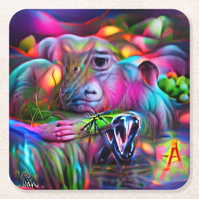 Vivid Dreamscape: Agrizoophobia Rechteckiger Pappuntersetzer (Vorderseite)