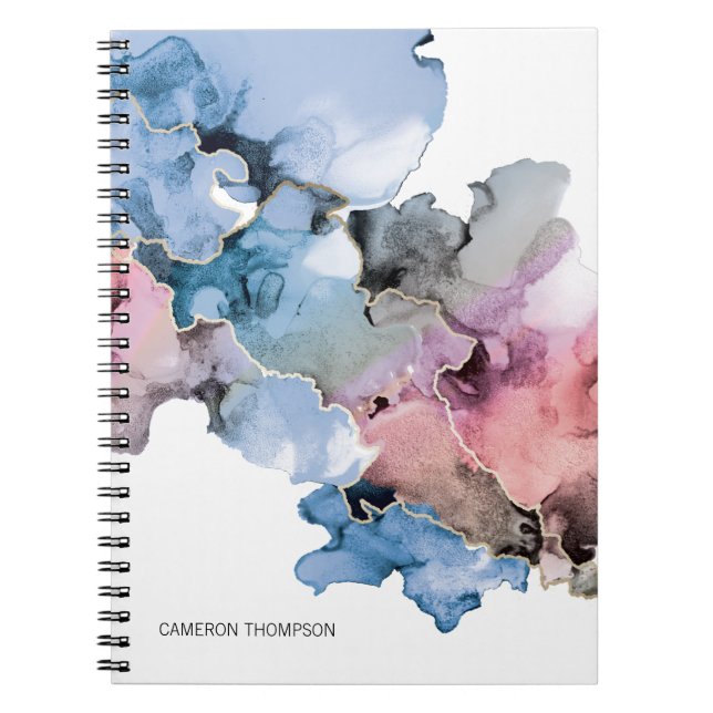"Vivid Dreamscape: Personalisierter Alkohol Tinte  Notizblock (Vorderseite)
