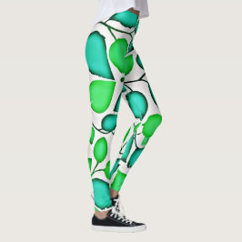 Vivid Elegance Blätter Muster Leggings