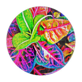 Vivid Elegance Blätter Muster Schneidebrett