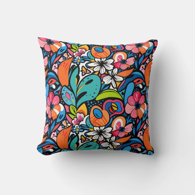 Vivid Floral Garden Bliss Kissen (Vorderseite)