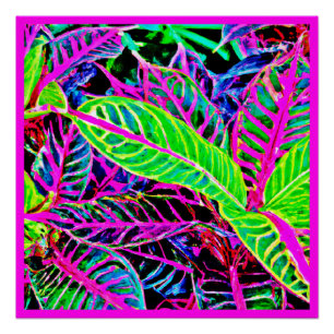 Vivid Foliage Elegance Muster Poster