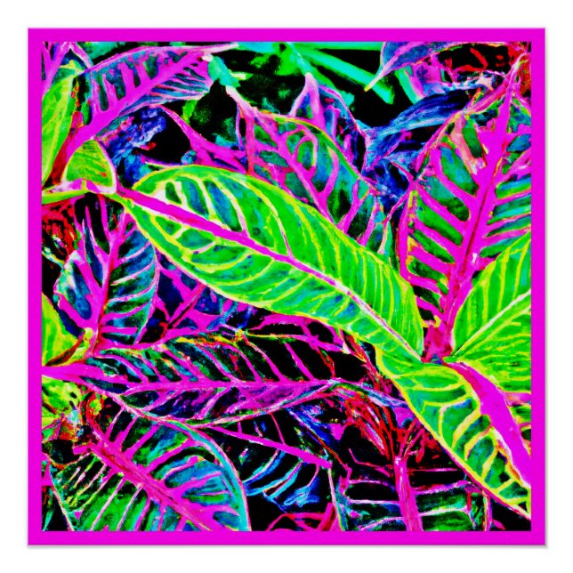 Vivid Foliage Elegance Muster Poster (Vorderseite)