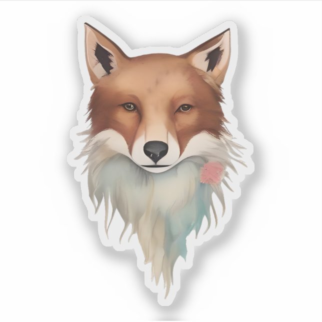 Vivid Fox Portrait - Majestic Forest Guardian Aufkleber (Vorderseite)