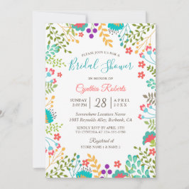 Vivid Fresh Spring Floral Niedliches Brautparty Einladung