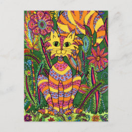 Vivid Garden Cat 2 Postkarte