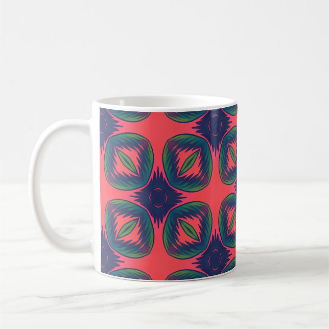 Vivid Geometric Abstrakt Pattern Kaffeetasse (Links)