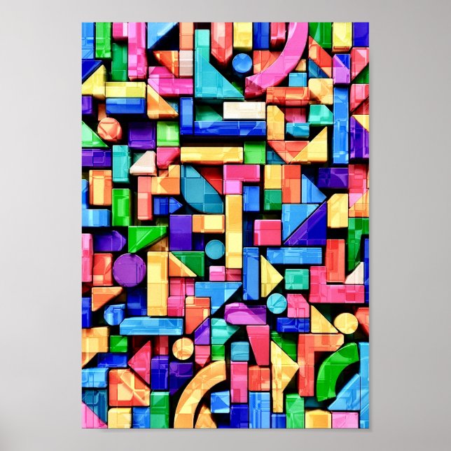 Vivid Geometric Flow Poster (Vorne)
