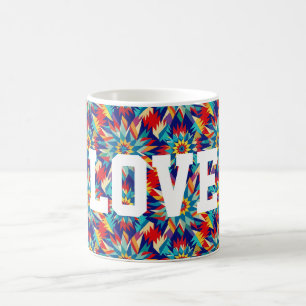 Vivid Geometric Trippy, mehrfarbig, energetisch Kaffeetasse