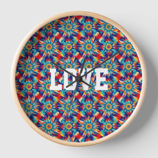 Vivid Geometric Trippy, mehrfarbig, energetisch Uhr