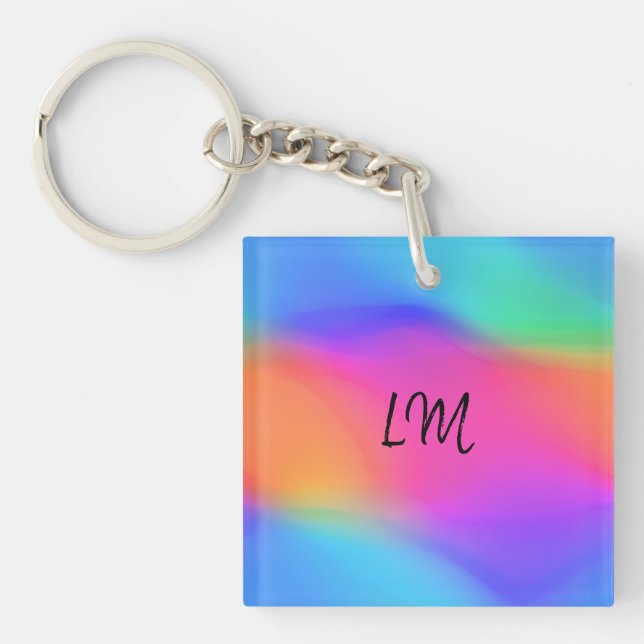 Vivid Holographic Personalisiert Acrylic Schlüssel Schlüsselanhänger (Vorderseite)