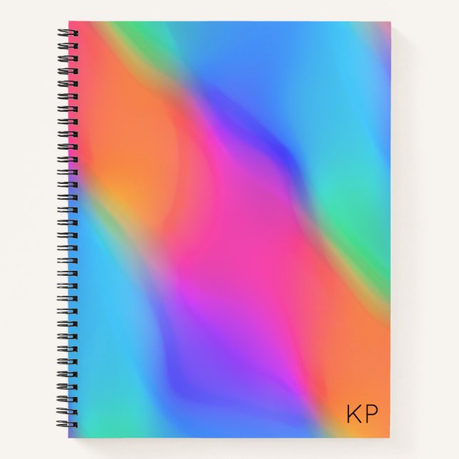 Vivid Holographic Personalisiert Spiral Notebook Notizbuch (Vorderseite)
