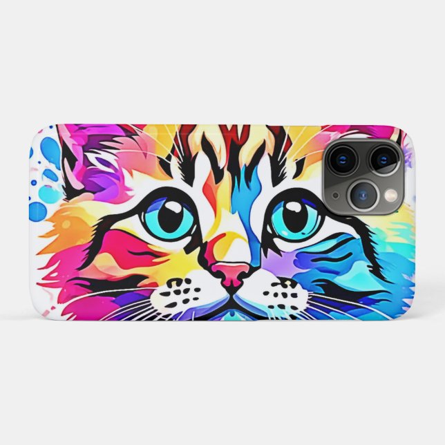 Vivid Kitty Vibes Design Case-Mate iPhone Hülle (Rückseite (Horizontal))