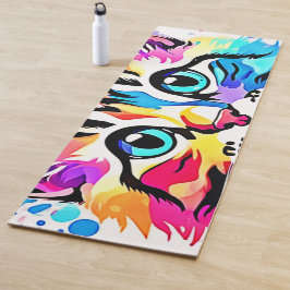 Vivid Kitty Vibes Design Yogamatte