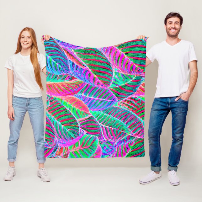 Vivid Leaf Muster Design Fleecedecke (Beispiel)