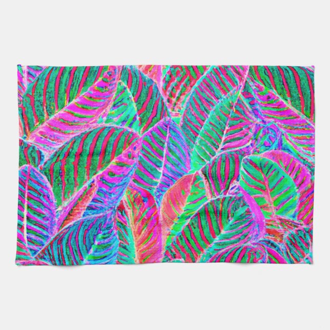 Vivid Leaf Muster Design Geschirrtuch (Horizontal)