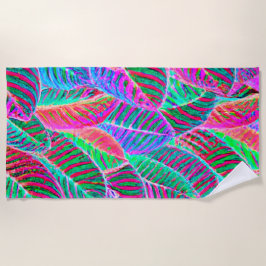 Vivid Leaf Muster Design Strandtuch