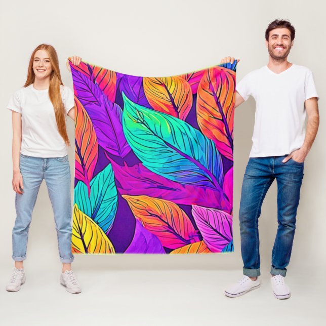 Vivid Leaf Muster Fleecedecke (Beispiel)