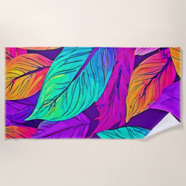 Vivid Leaf Muster Strandtuch