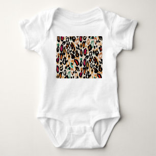 Vivid Leopard Animal Prints Baby Strampler
