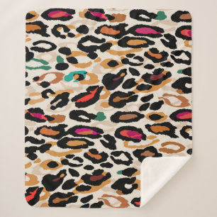 Vivid Leopard Animal Prints Sherpadecke