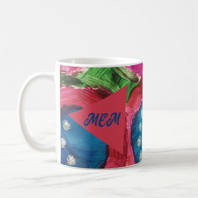 Vivid Magenta und Blue Abstrakt Coffee Tasse (Links)