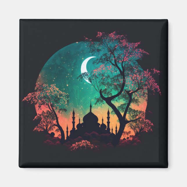Vivid Magnet frigo Mosquée islamique de la fleur d (Devant)