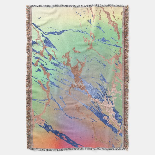 Vivid Marble | Farbige, fette Pastelle Wasserfarbe Decke (Vorderseite Vertikal)