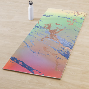 Vivid Marble Farbige, fette Pastelle Wasserfarbe Yogamatte