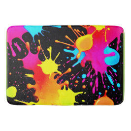 Vivid Neon Abstrakt Art in Motion Badematte